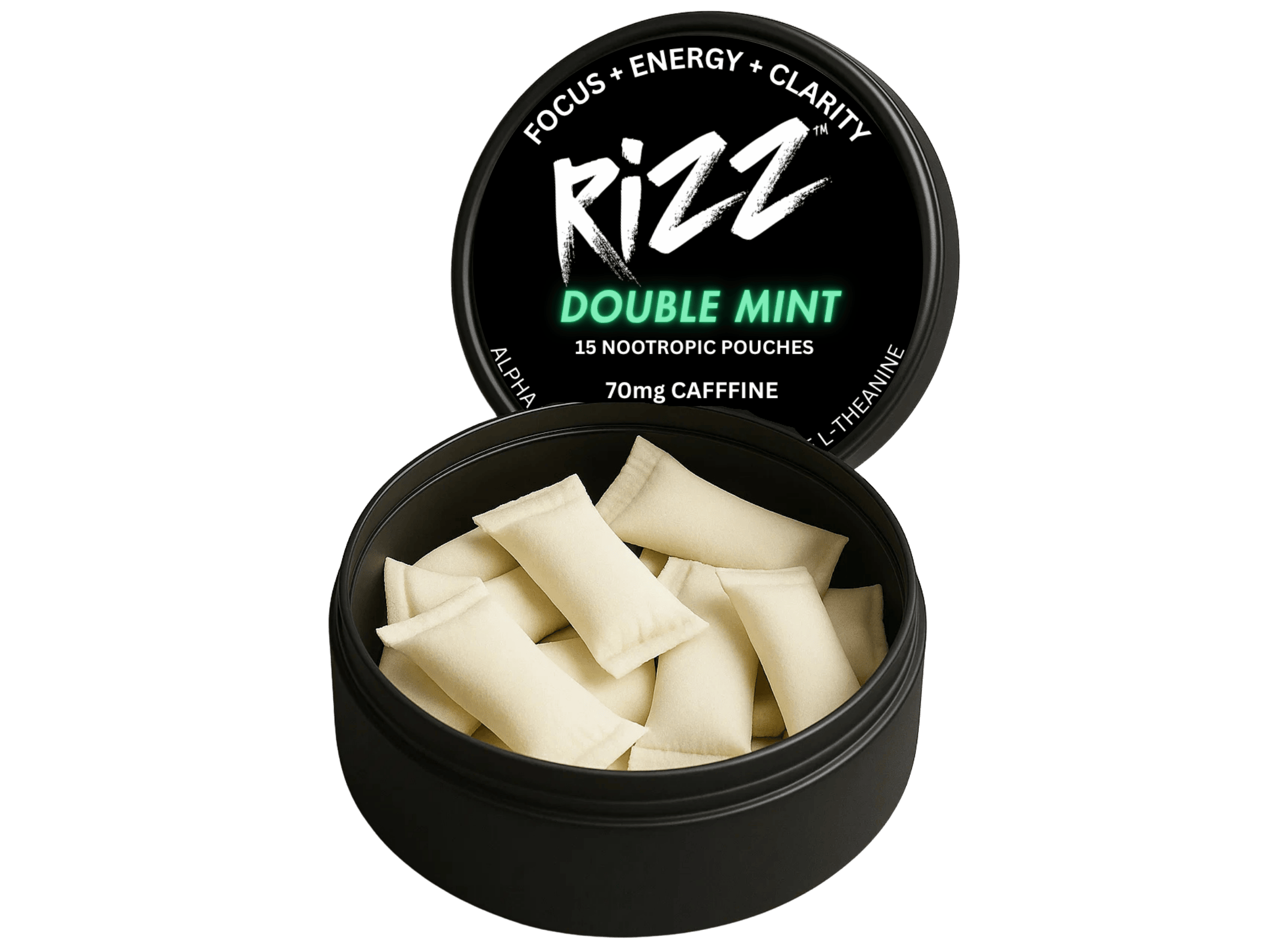 Lock in and unlock your potential nootropic pouches mint, mango, bubalicious watermelon, cinnamon. Alpha GPC